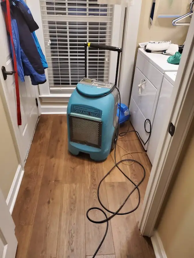 Commercial dehumidifier deployed for Flood Damage Cleanup in White Lake